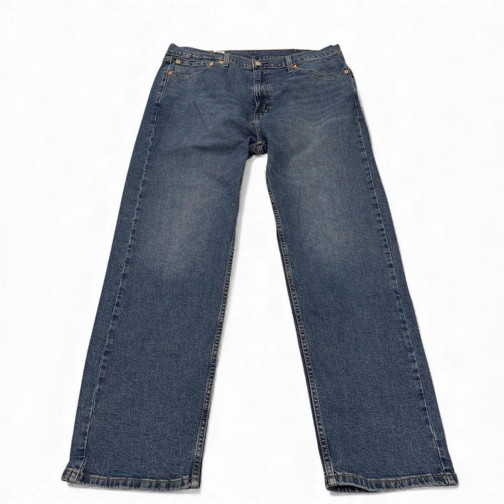 Levis Blue Jeans Mens 505 38x30 Straight Fit Stretch Denim‎ Size 38 Medium Wash